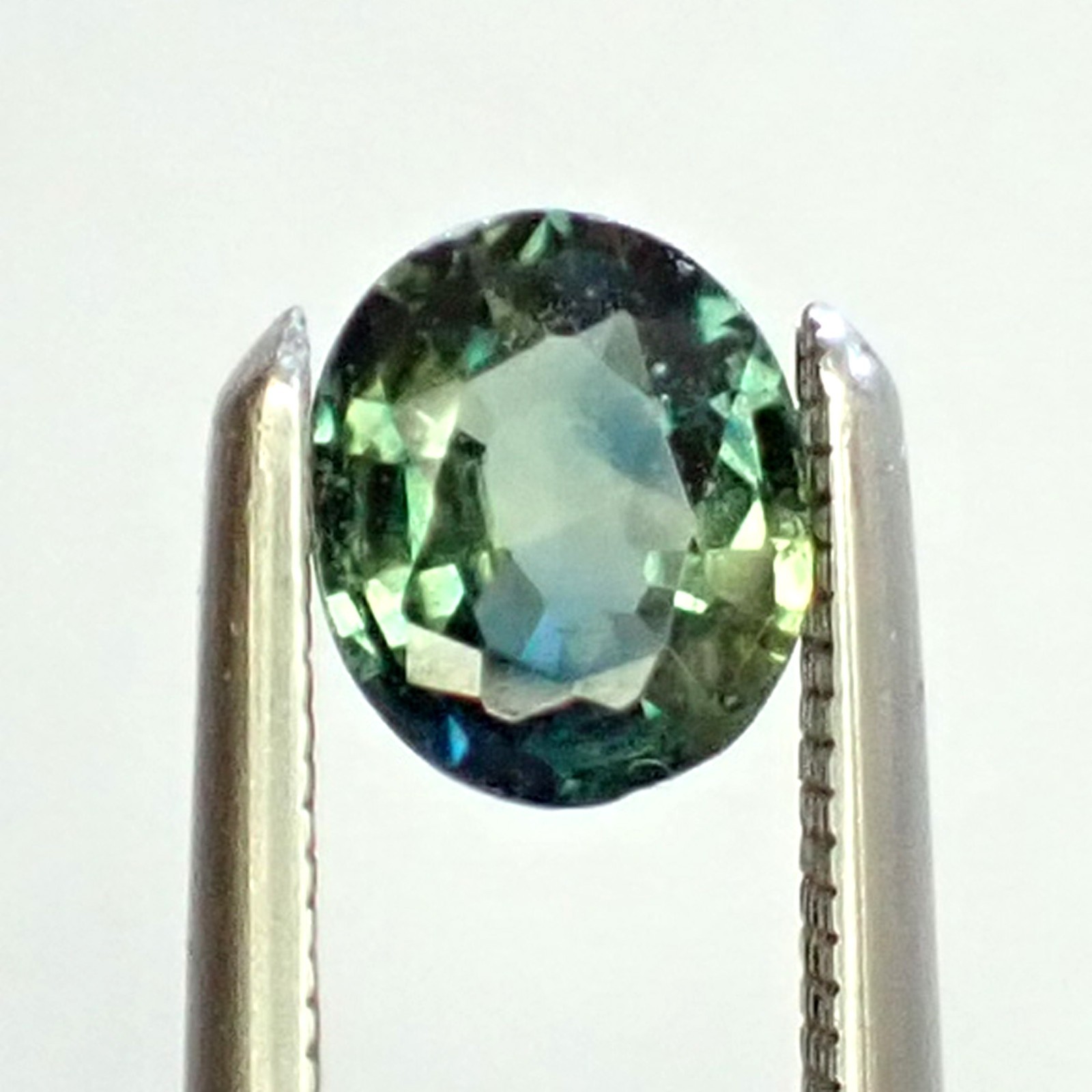 0.40ct Oval 5.0×4.1mm Green Blue Yellow Rare Natural Australian Parti Sapphire