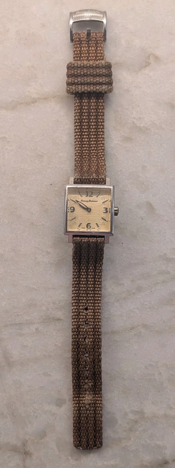 Tommy Bahama TB2012 Swiss Made AG925 Sterling Silver Quartz Watch Working