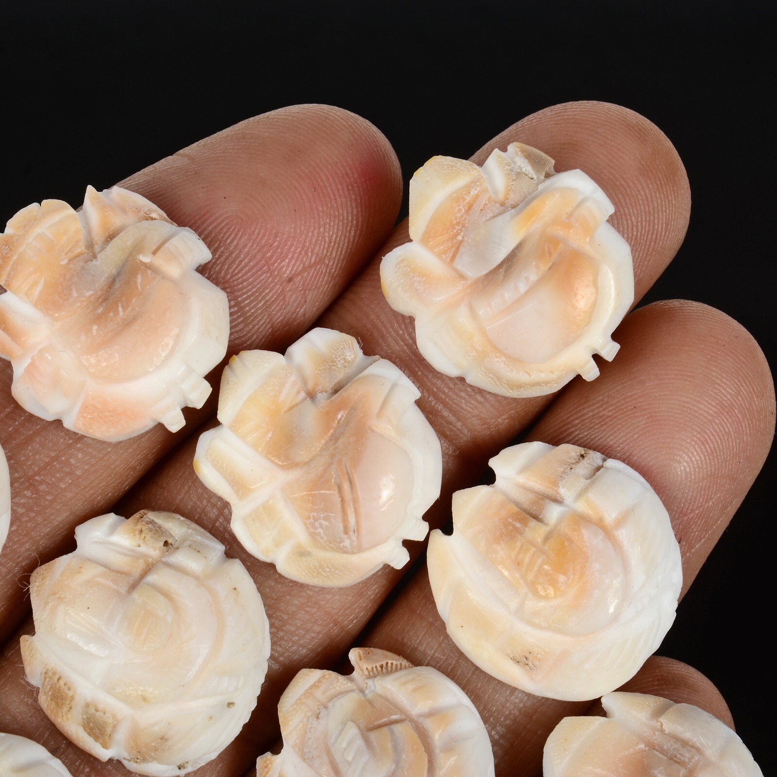 200 Cts/15 Pcs Natural Untreated Gomti Chakra Carved Ganesha Loose Gems Lot