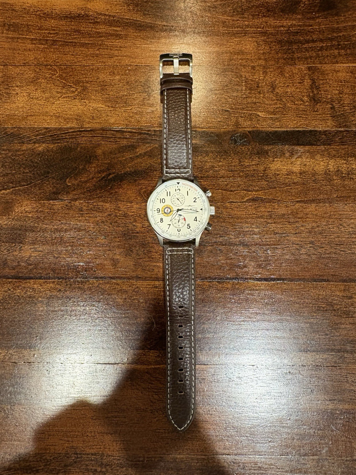 AVI-8 Hawker Hurricane Classic Chronograph Brown Leather Watch AV-4011