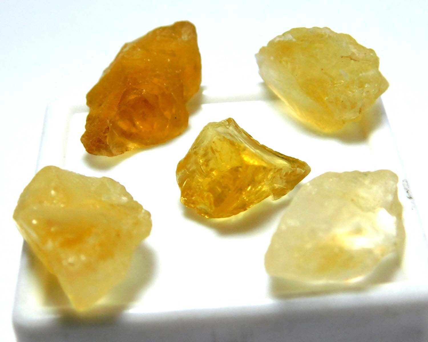 Yellow Citrine Rough Loose Gemstone 54.0 Carats 100% Natural 5 Pcs Lot.CR34.