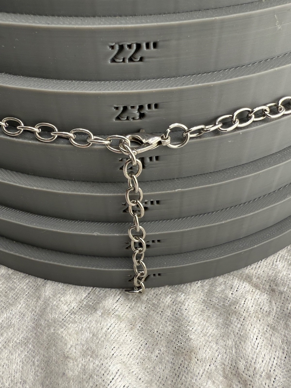 Faux Coin Necklace Silver Tone Fringe 24”