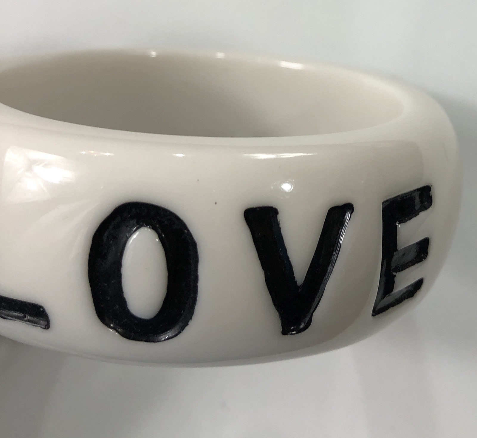 Love Bracelet Bangle Chunky Resin White – 8 in