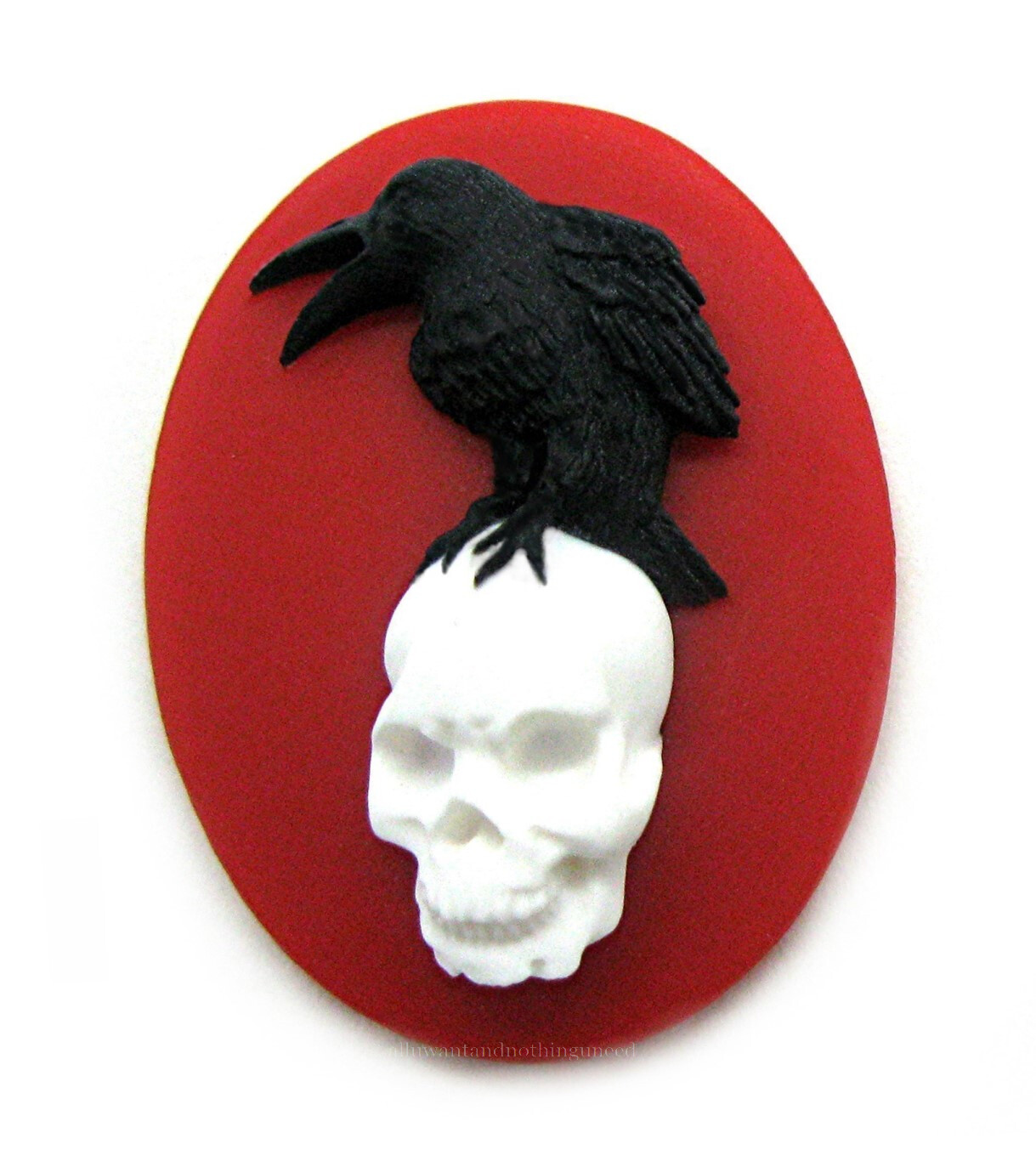12 Multi Color BLACK BIRD CROW and RAVEN & SKULL 30mm x 20mm GOTH EMO CAMEOS Lot