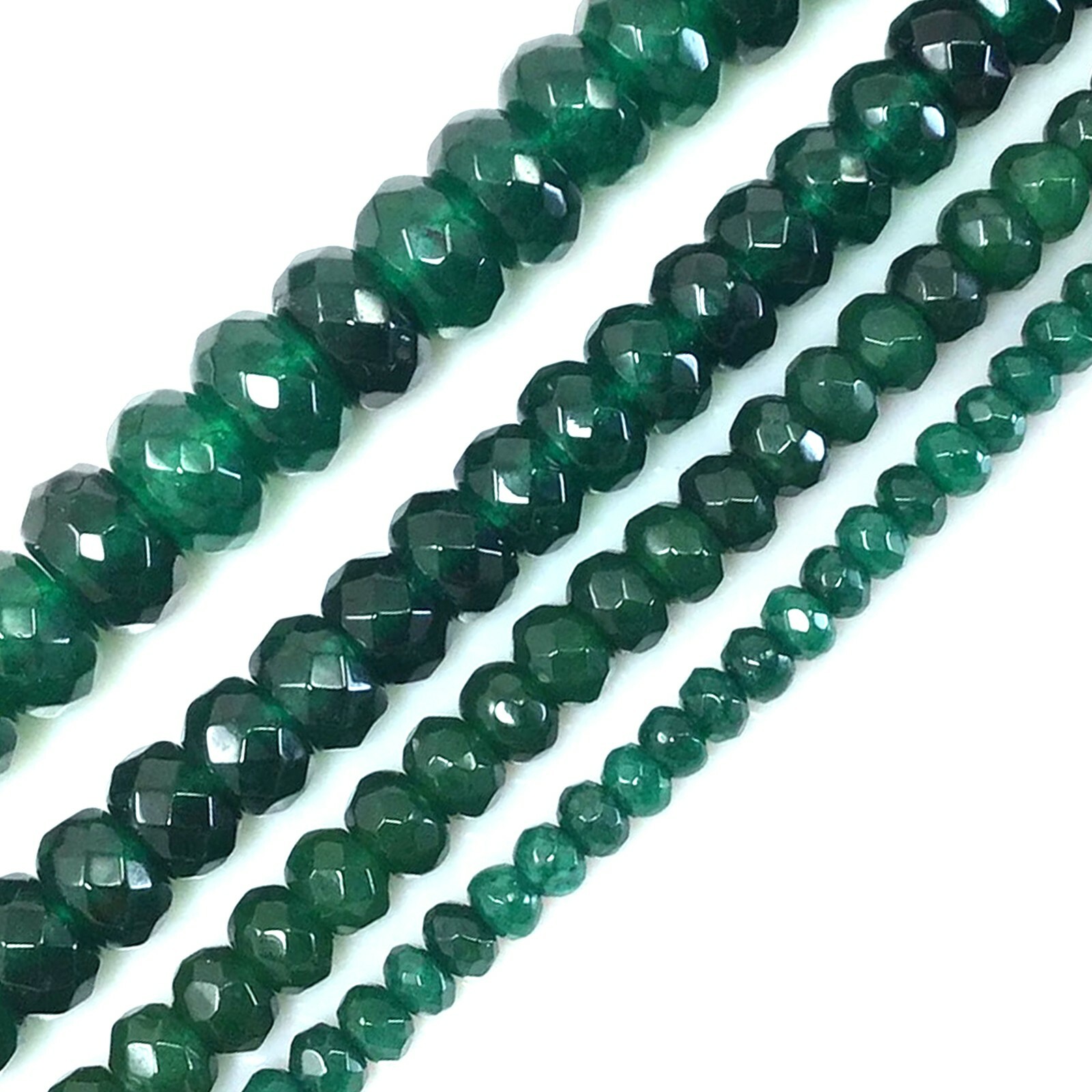 Green Emerald Jade Faceted Rondelle Loose Beads 15″ strand 4mm 6mm 8mm 10mm