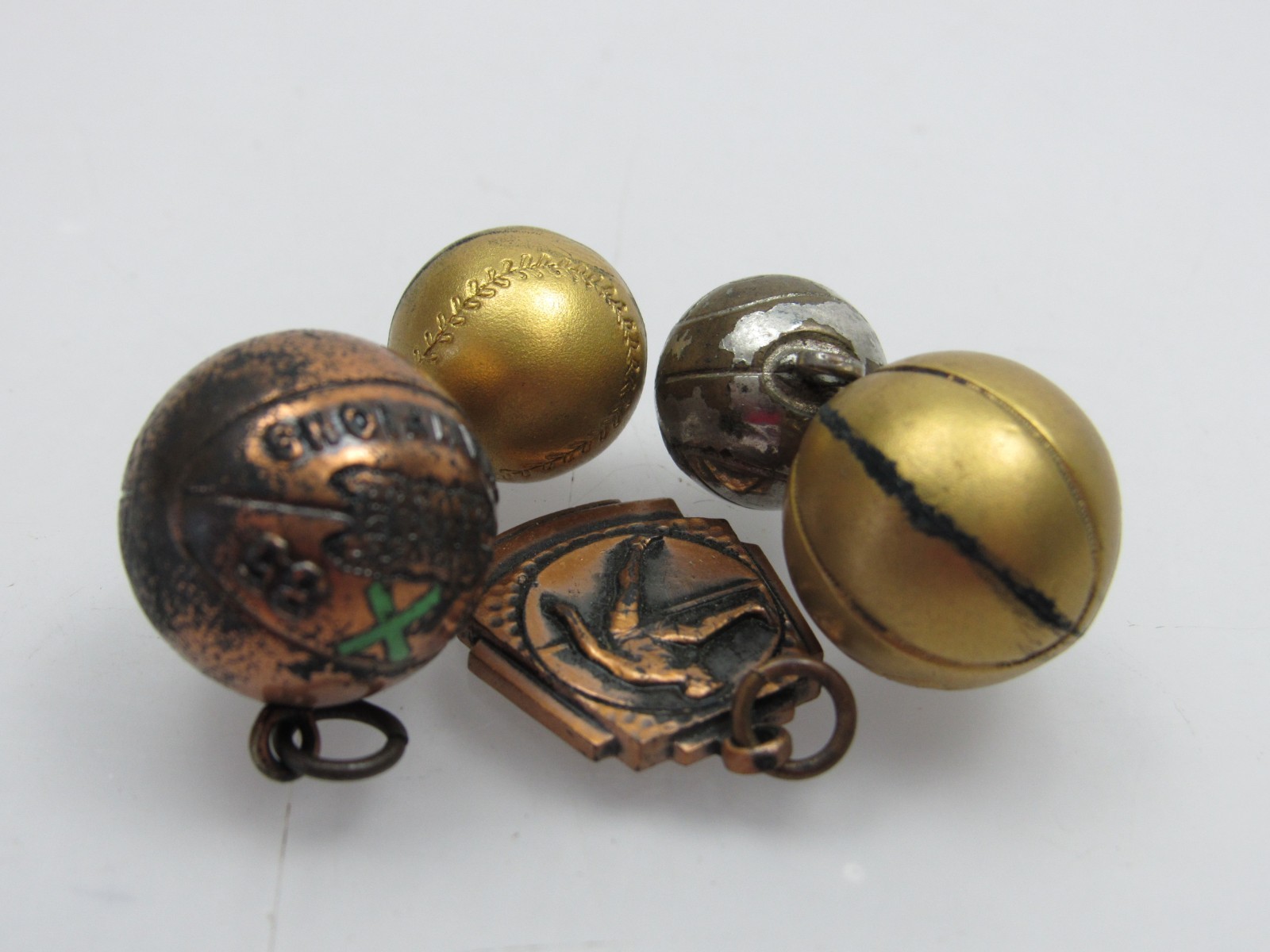 1935 Basketball Champions Charm Pendant Lot X Baseball 1930s Medals Antique Vtg