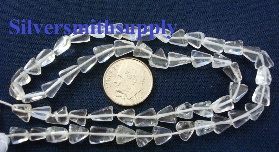 Crystal Quartz natural stone triangle bead 14in strand approximately 40pcs SB004