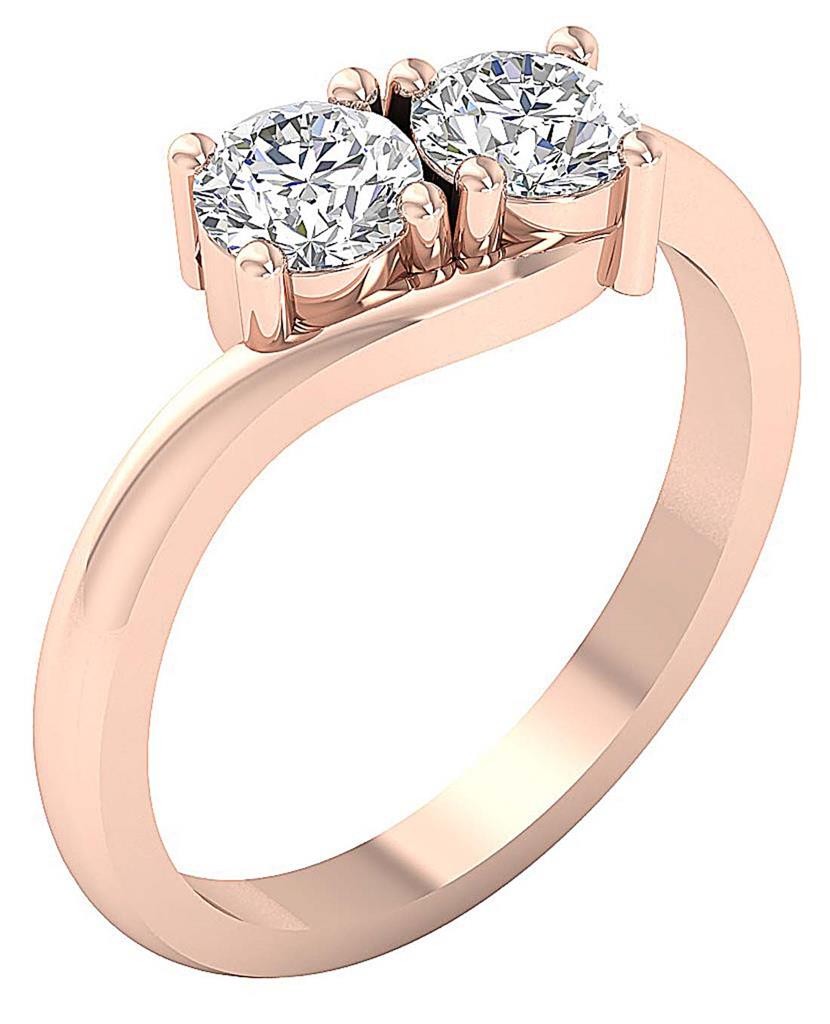 Forever Us Two Stone Solitaire Ring VS1 F 1.50-3.00Ct Lab Grown Diamond 14K Gold