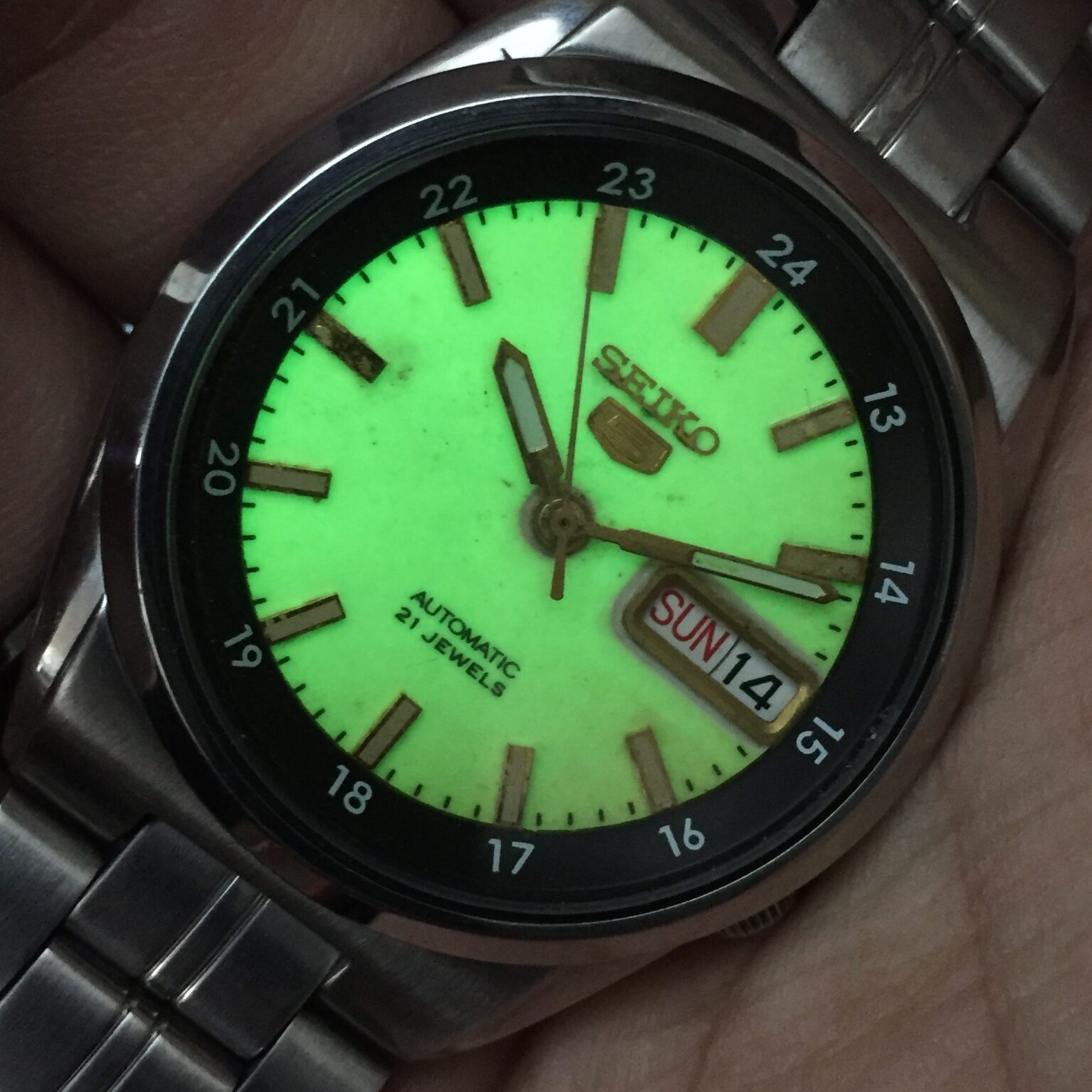 Seiko 5 Automatic Railway Time 7S26-02C0 Luminous Dial Vintage Watch RAK48BAS10