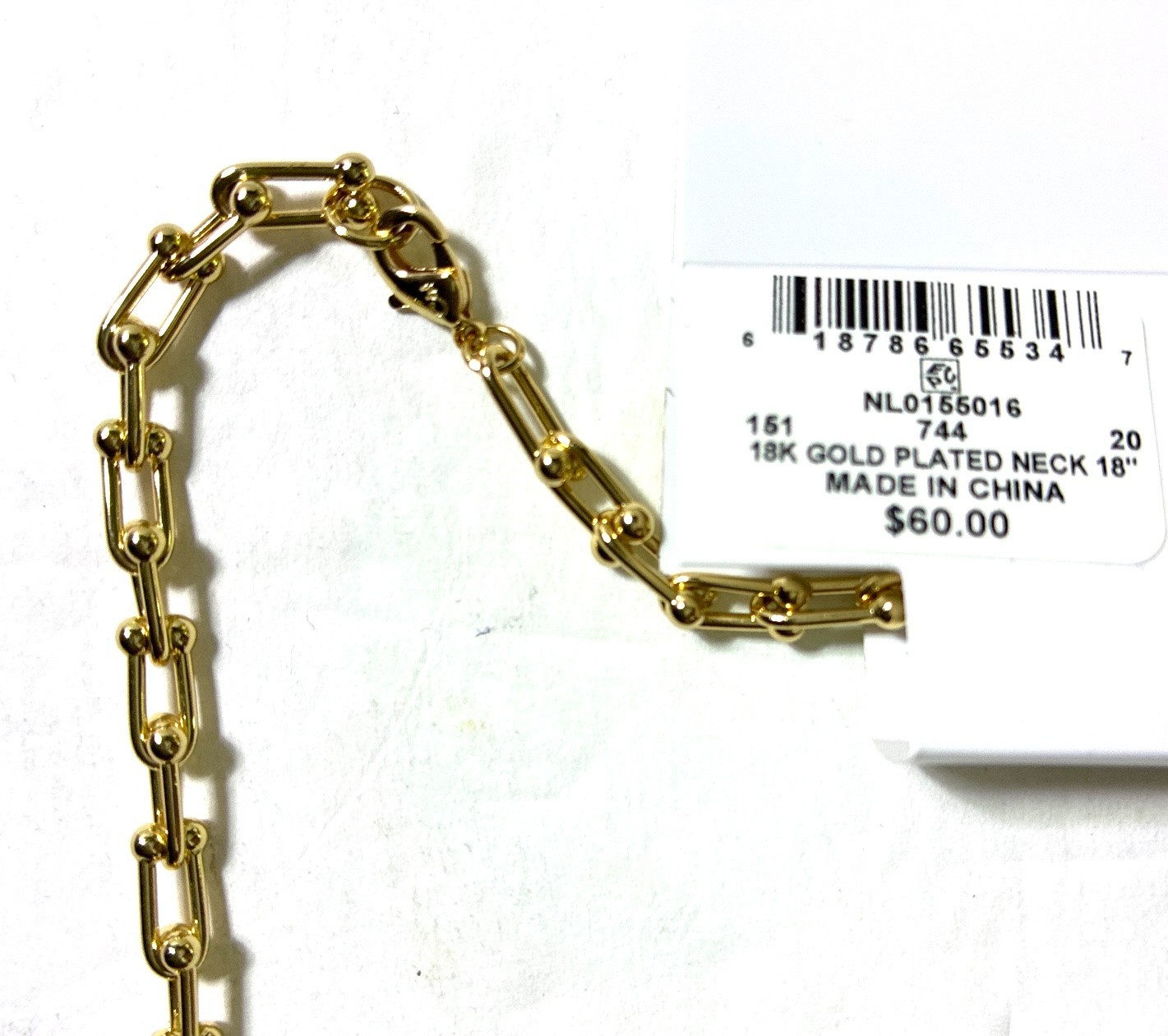 AND NOW THIS OBLONG PAPER-CLIP GOLD-TONE CHAIN NECKLACE 18″ NWT BRAND NEW