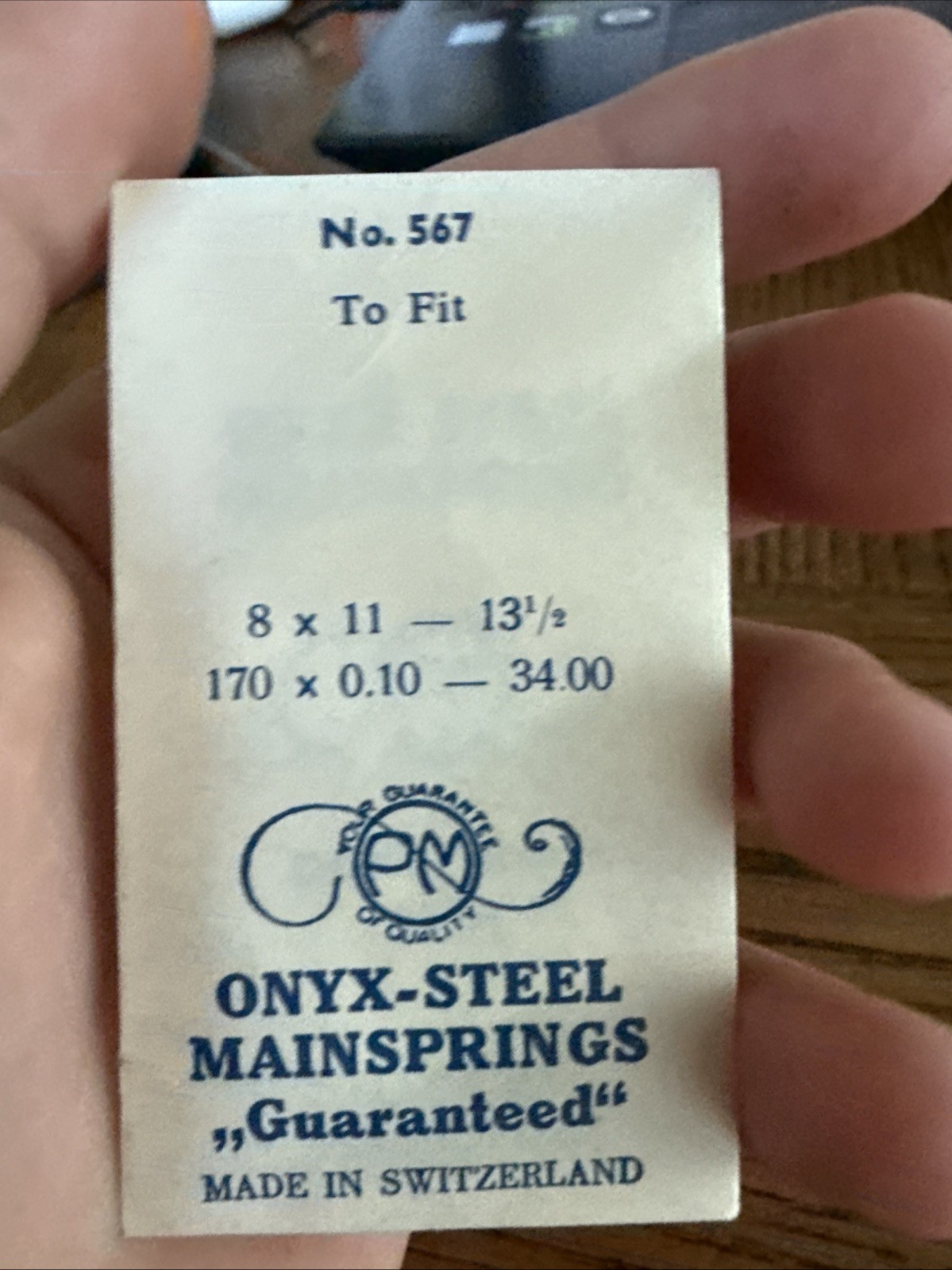 Watch Mainspring 8 X 11 – 13 1/2 #145