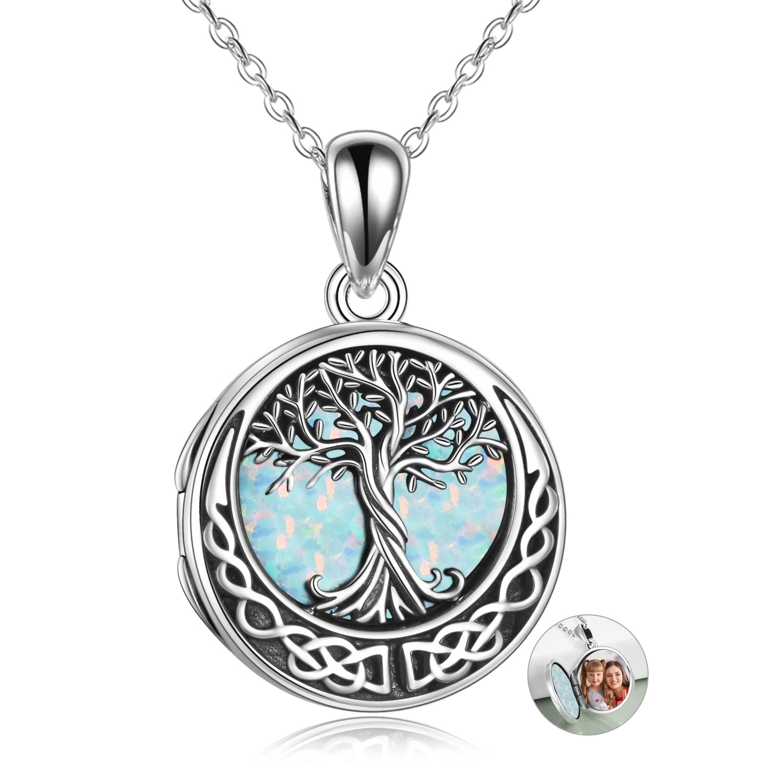 Tree of Life Locket Necklace Gift 925 Sterling Silver Locket Necklace That Ho…