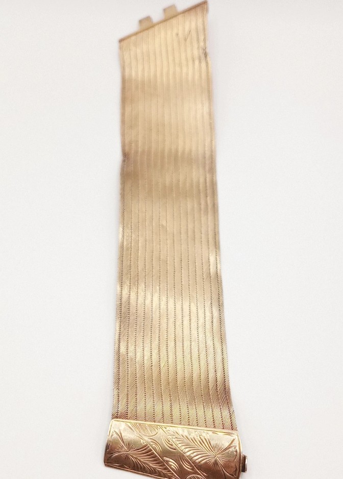 Turkish Trebizond Handmade Filigree Silver 900 Gold 18kt Wrist Bracelet