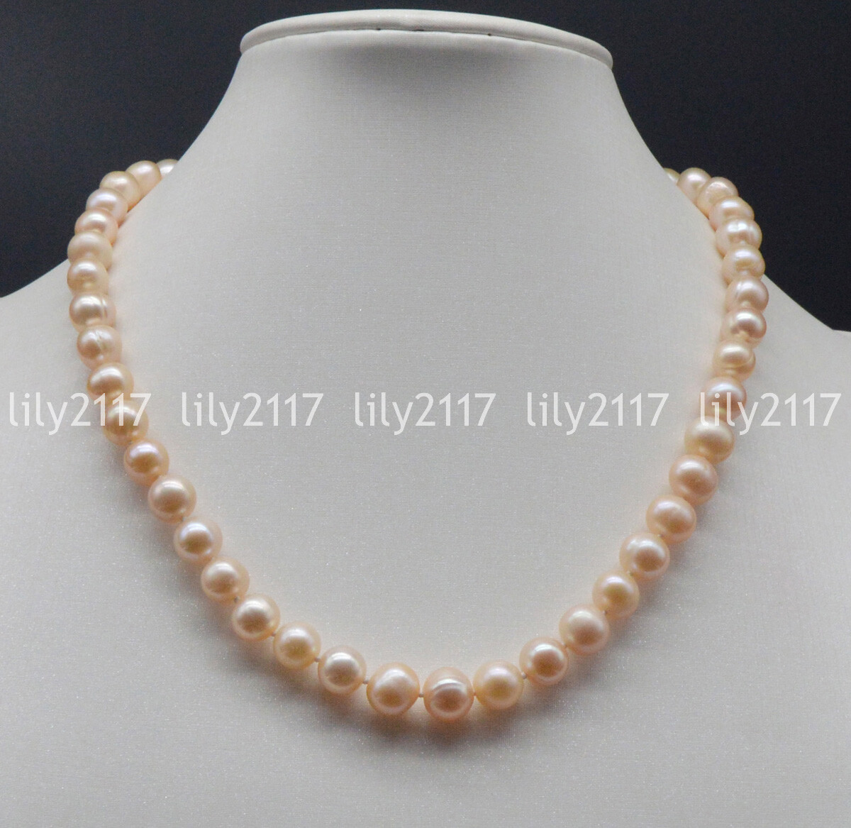 Natural 9-10mm Pink Akoya Freshwater Real Baroque Pearls Necklaces 14-48” 14KGP