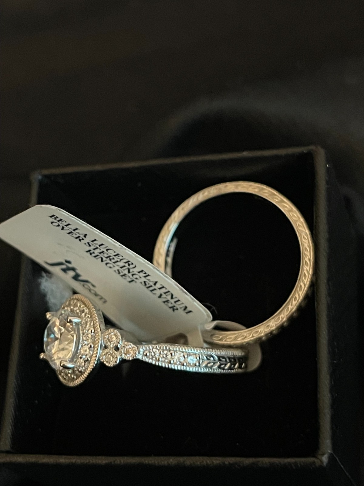 JTV Bella Luce Platinum over Sterling Silver Ring Set