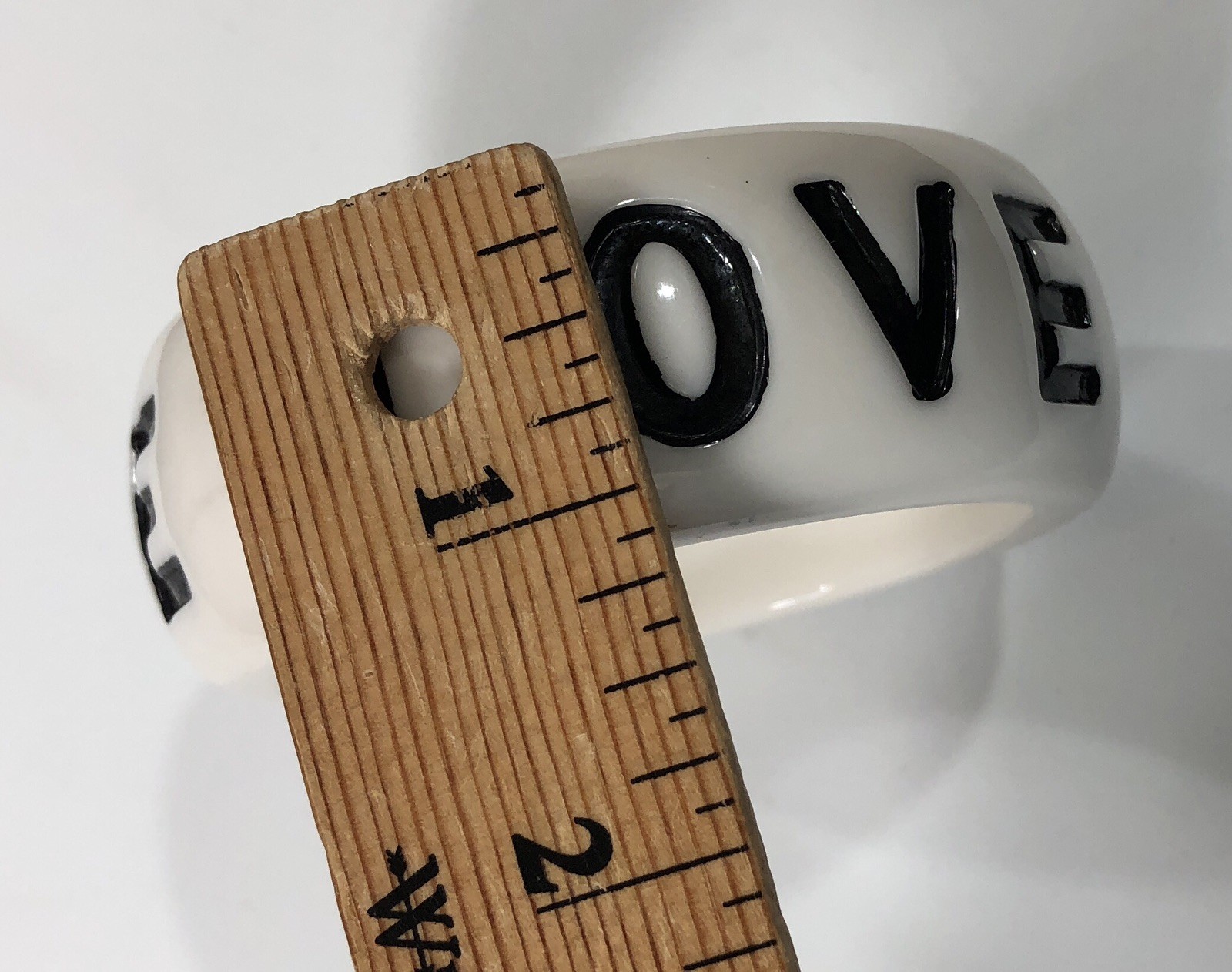 Love Bracelet Bangle Chunky Resin White – 8 in