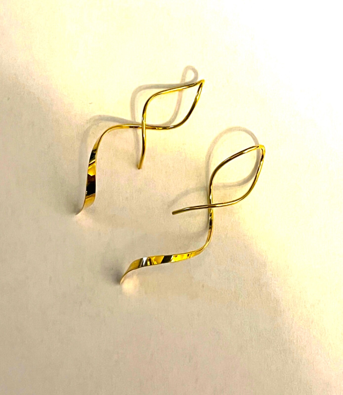 Swirl Spiral Earrings titanium small size 1.5 inch