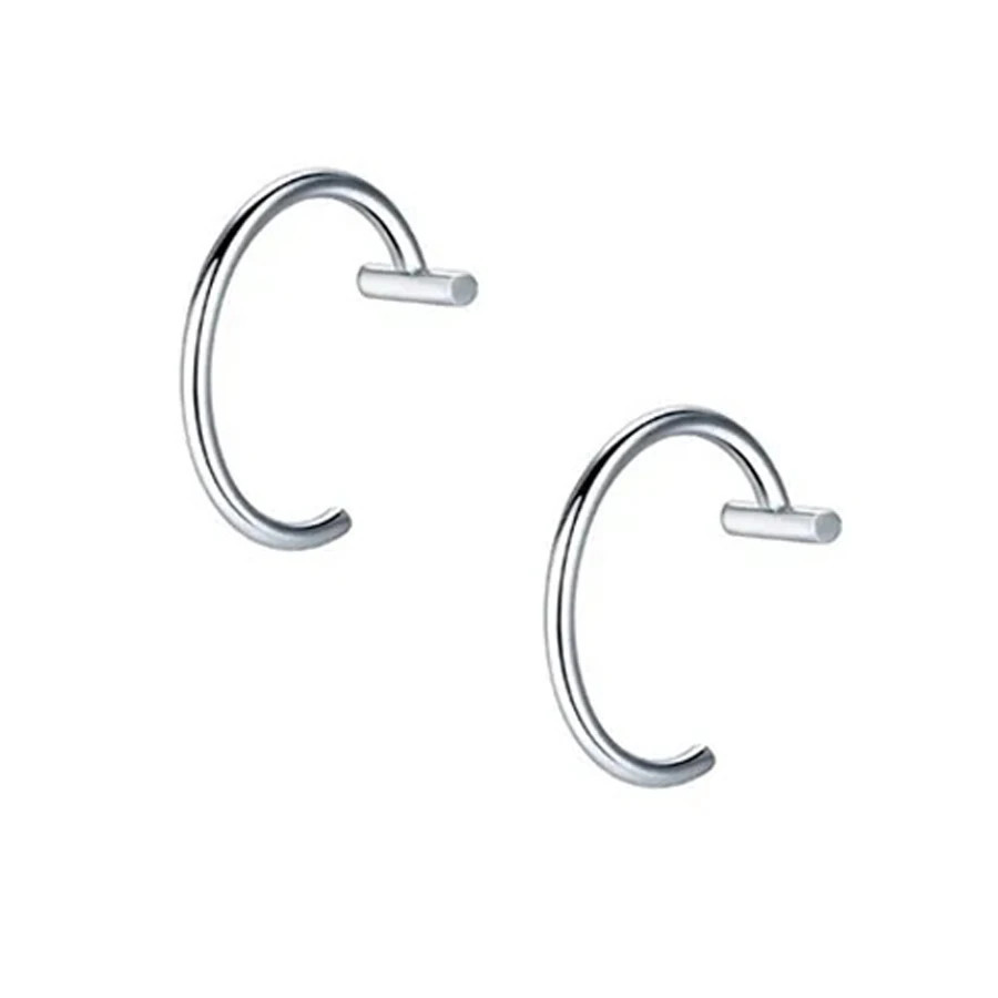 2PCS Trendy 10mm Stainless Steel Punk Clip on Fake Piercing Nose Wrap Lip Rings