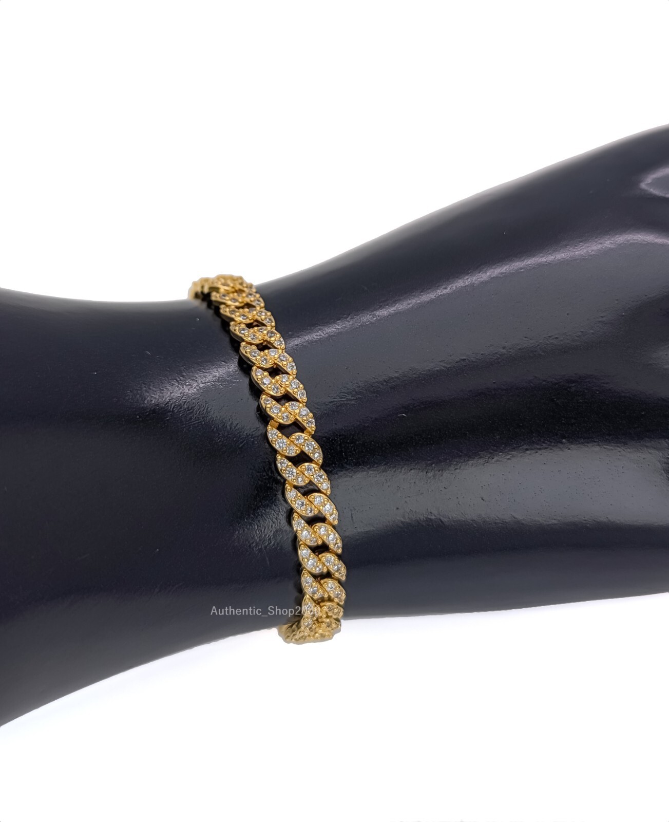 New 100% Authentic PANDORA 14K Gold Timeless Pavé Cuban Chain Bracelet 563008C01