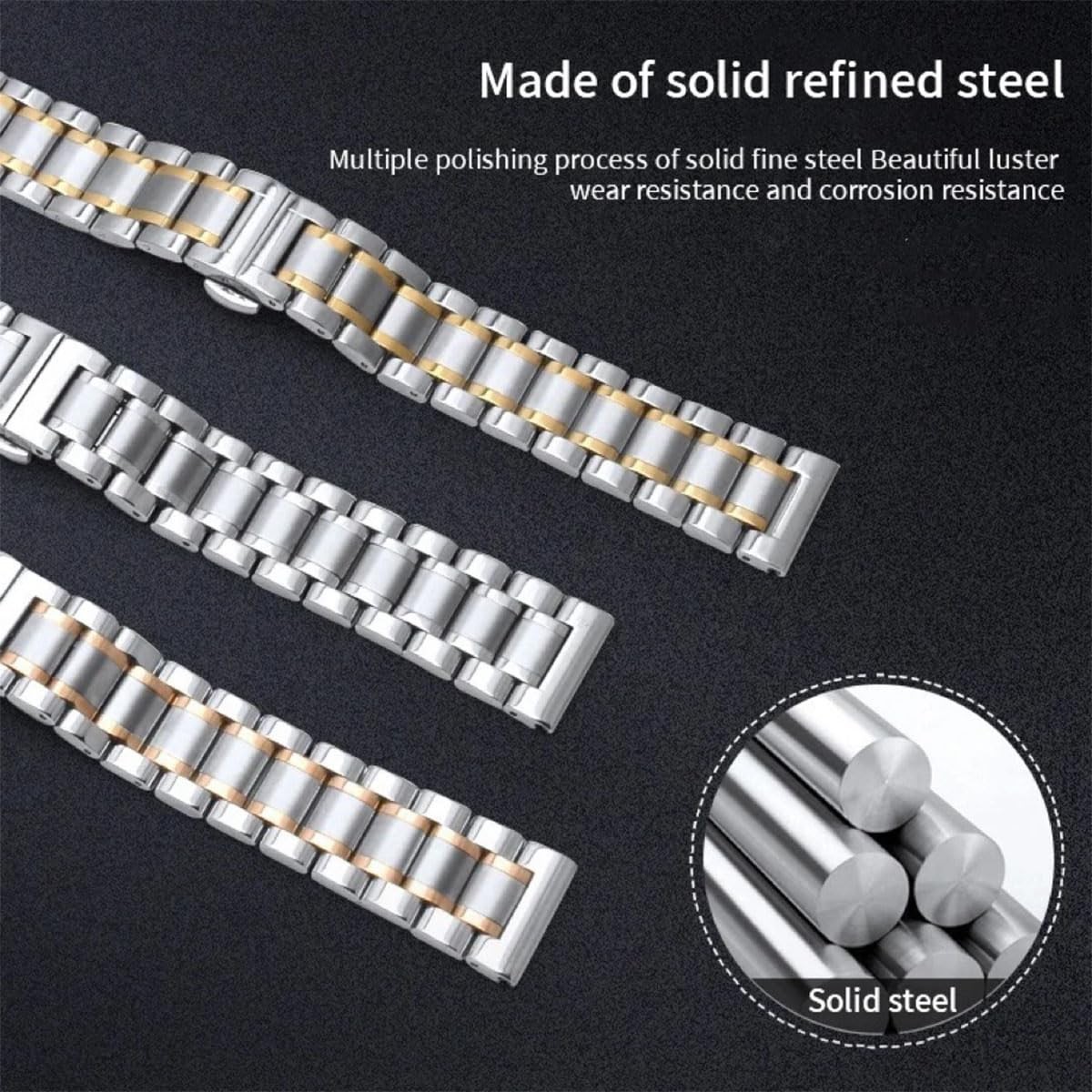 Metal Universal Stainless Steel Replacement Watch Straps Bands Accessories