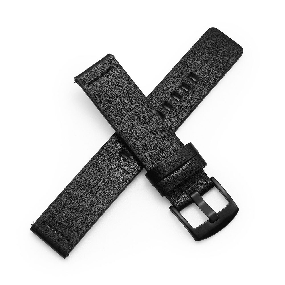 1 Pack 24mm Microfiber Leather Black Watch Band Wrist Strap Quick Release HOT