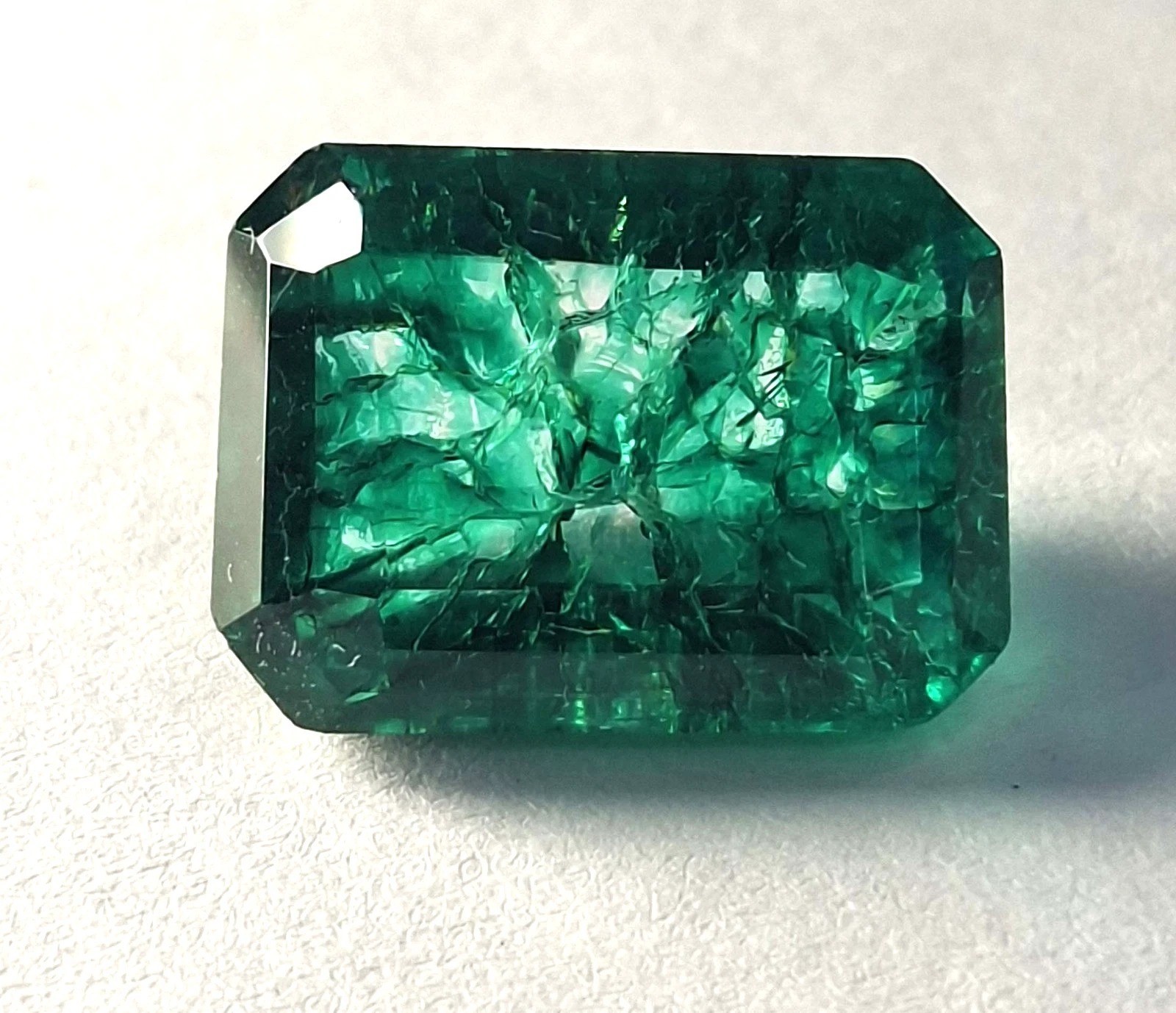 Natural 10-12 Ct Real Emerald Cut Emerald Green Certified Loose Gemstone