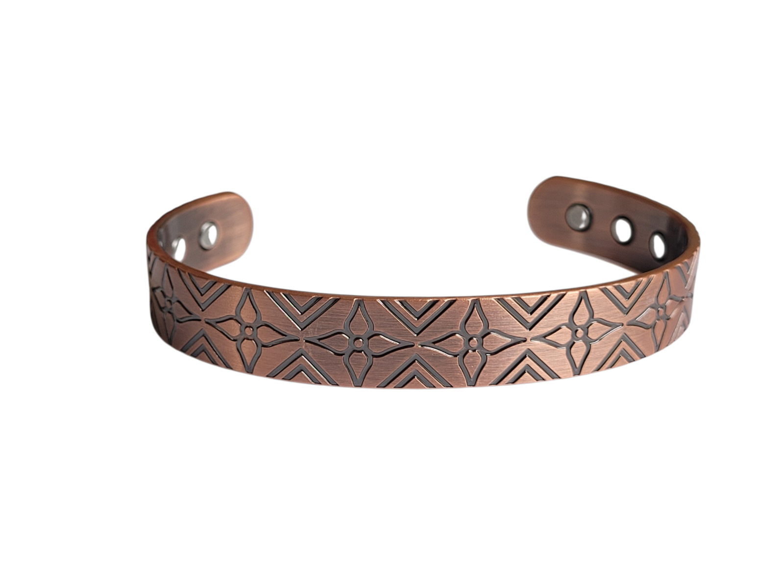 Artisan Pure Solid Copper Magnetic Bracelet Arthritis Therapy Cuff Geometric III