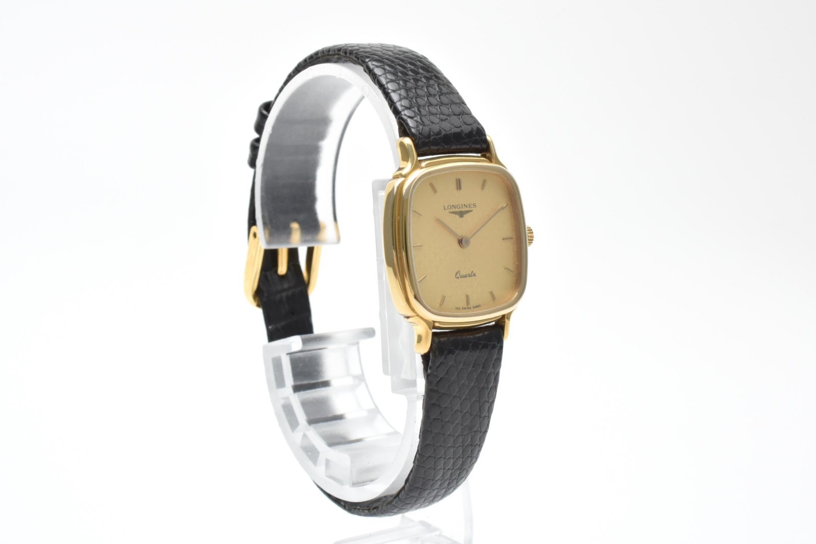 Vintage [N MINT] Longines 153 6880 Square Gold Dial 22mm Ladies Watch JAPAN