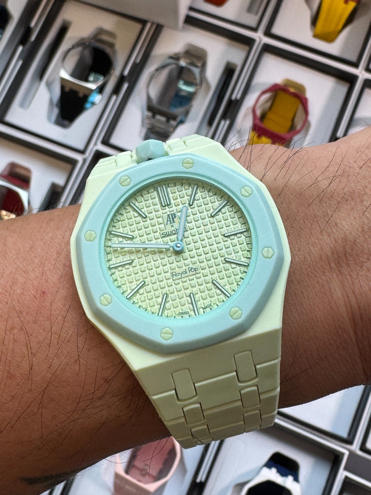 Luxury Custom Perfect Case/Band for AP X Swatch Royal Pop FULL CERAMIC SHIP NOW