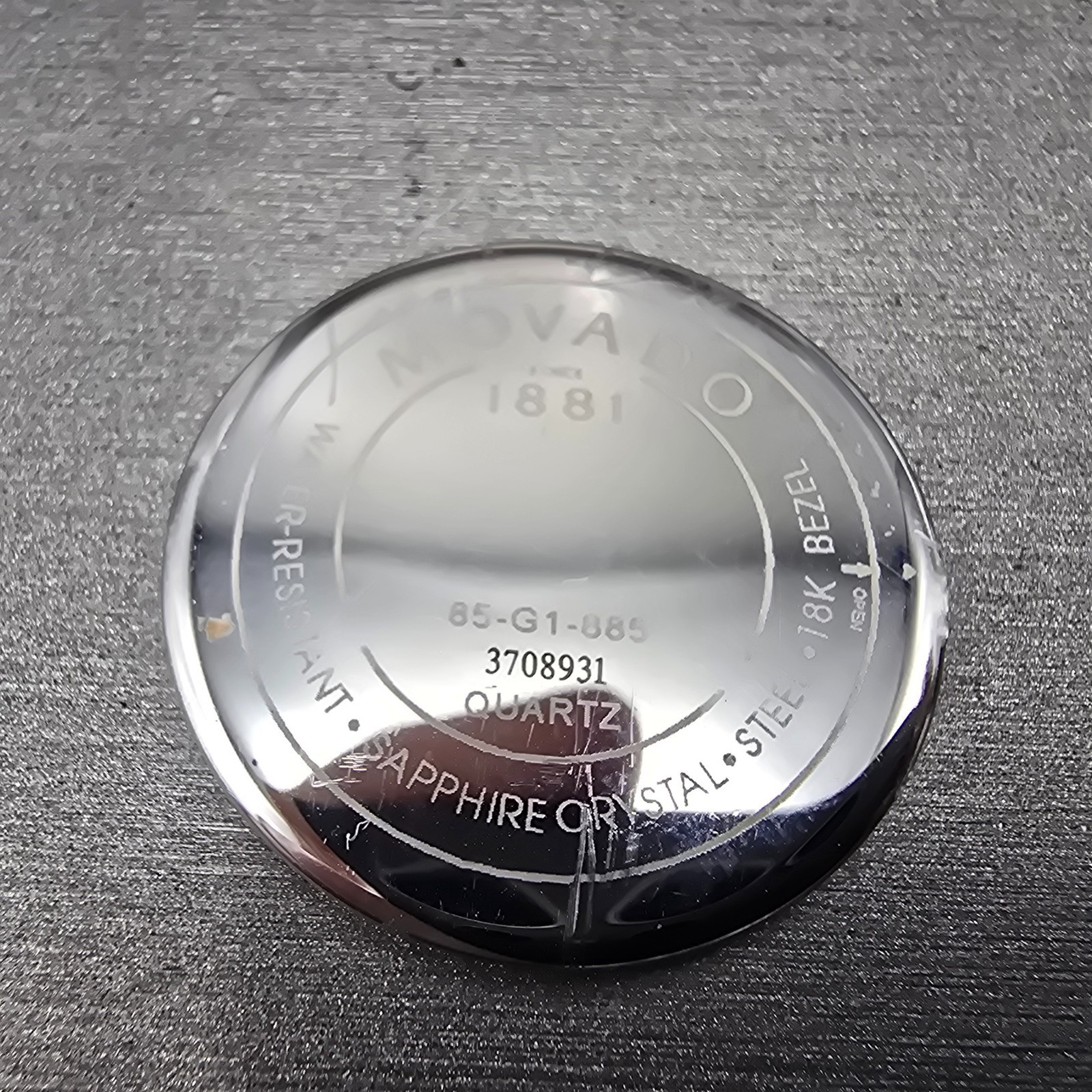 Movado Museum Watch Case 35mm Stainless Steel Round 85-G1-885 W/Crystal