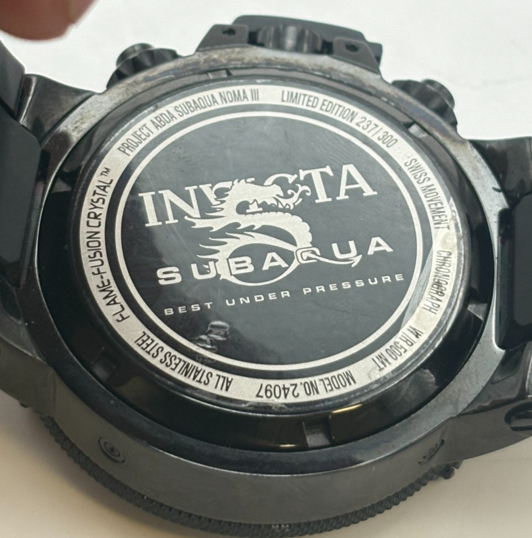 INVICTA SUBAQUA NOMA III 24097 CHRONOGRAPH MEN’S BLACK WATCH LIMITED EDITION/300