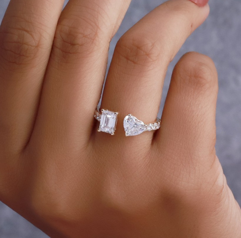 2.40 Ct Toi Et Moi Engagement Wedding Ring Lab Grown Diamond 14K Yellow Gold