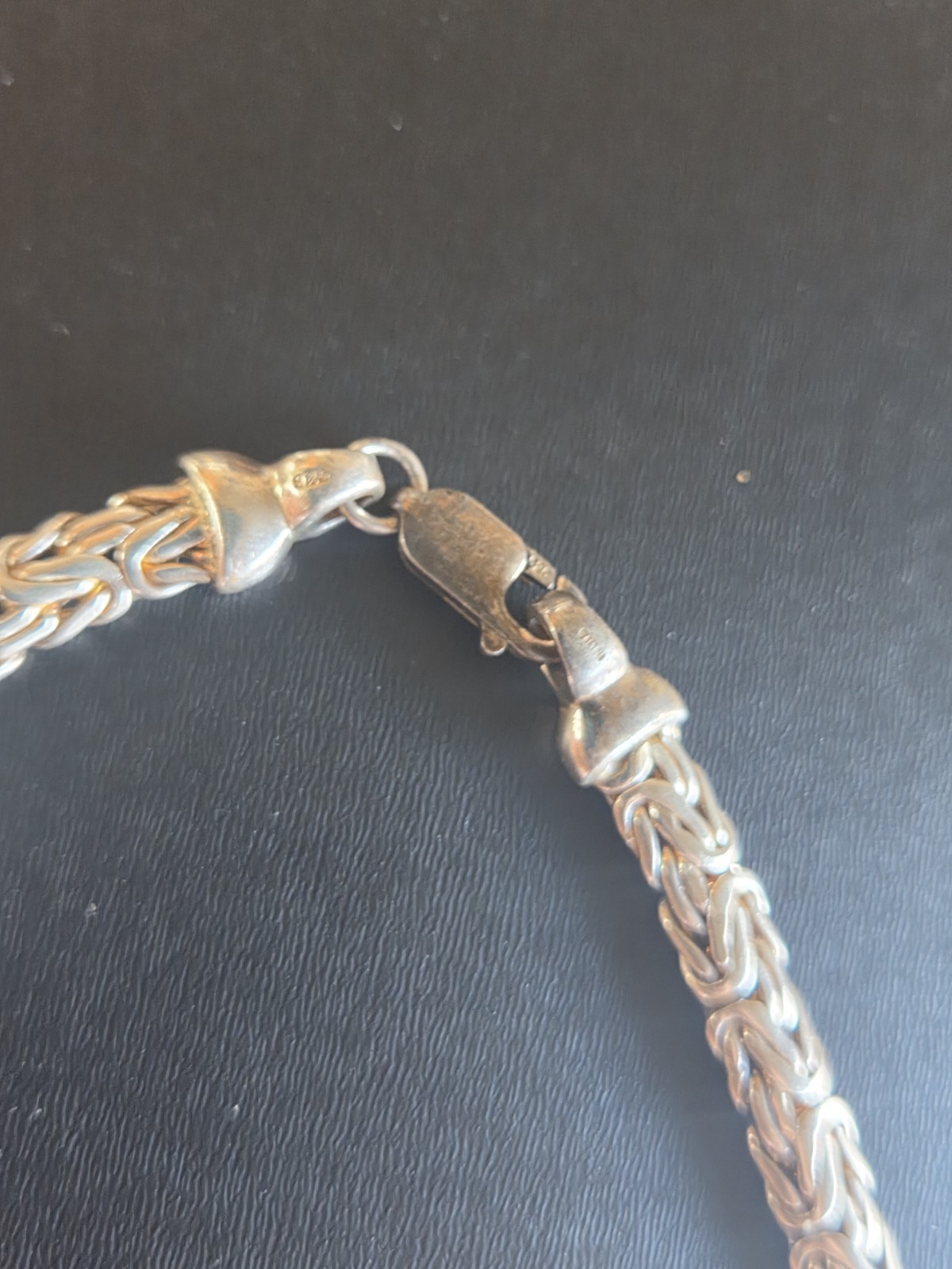 Vintage 16 Inch Sterling Silver Flat Byzantine Kings Weave Necklace 42.5 Grams