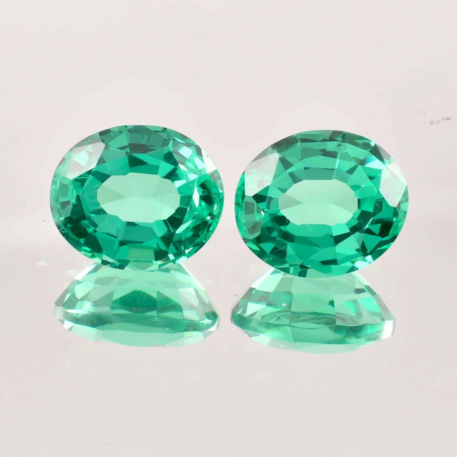 1 Pair 12×16 MM Natural Green Colombian Emerald Oval Cut Loose Gem GIT Certified