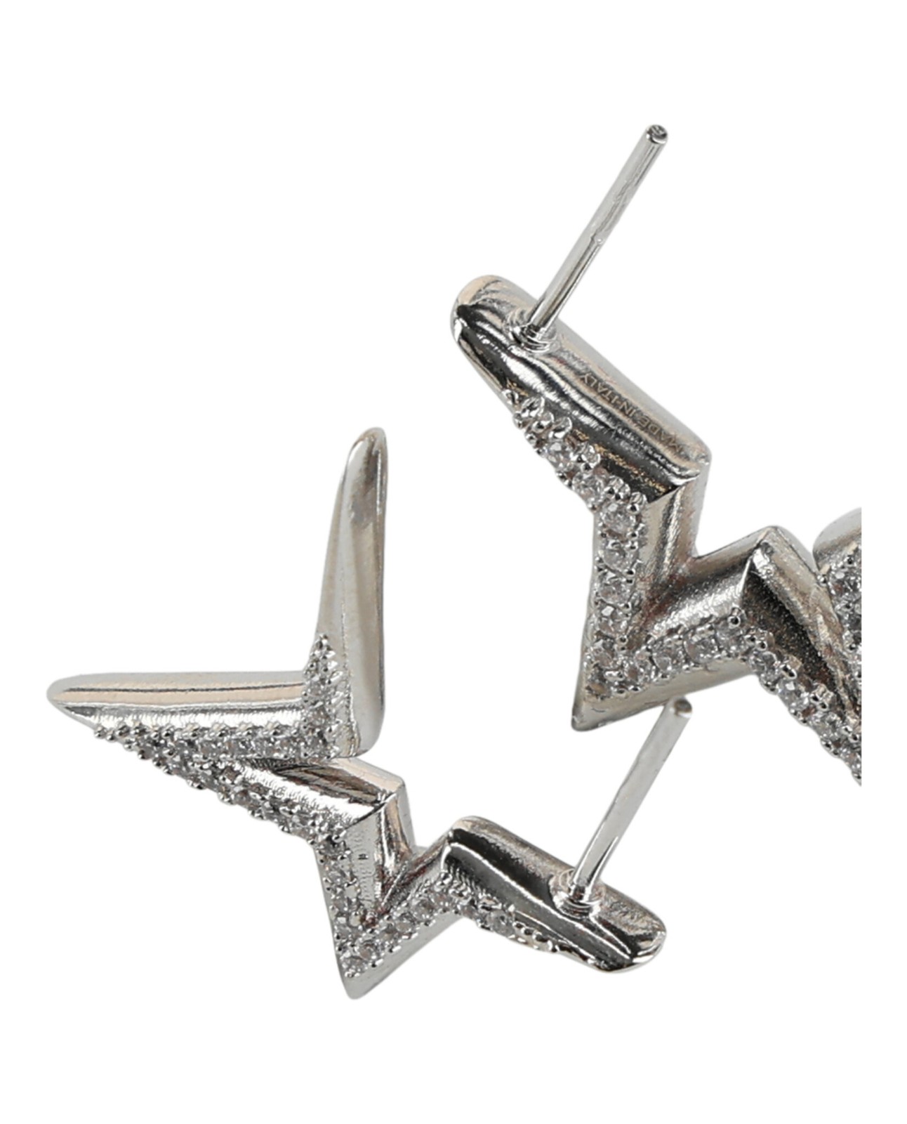 Ferragamo Womens Crystal-Embellished Asymmetrical Star Earrings
