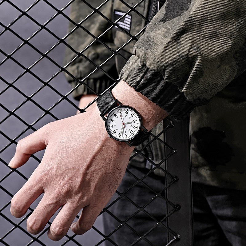 Men Military Watch Quartz Casual Analog Sports Wristwatch Nylon Strap Luminous