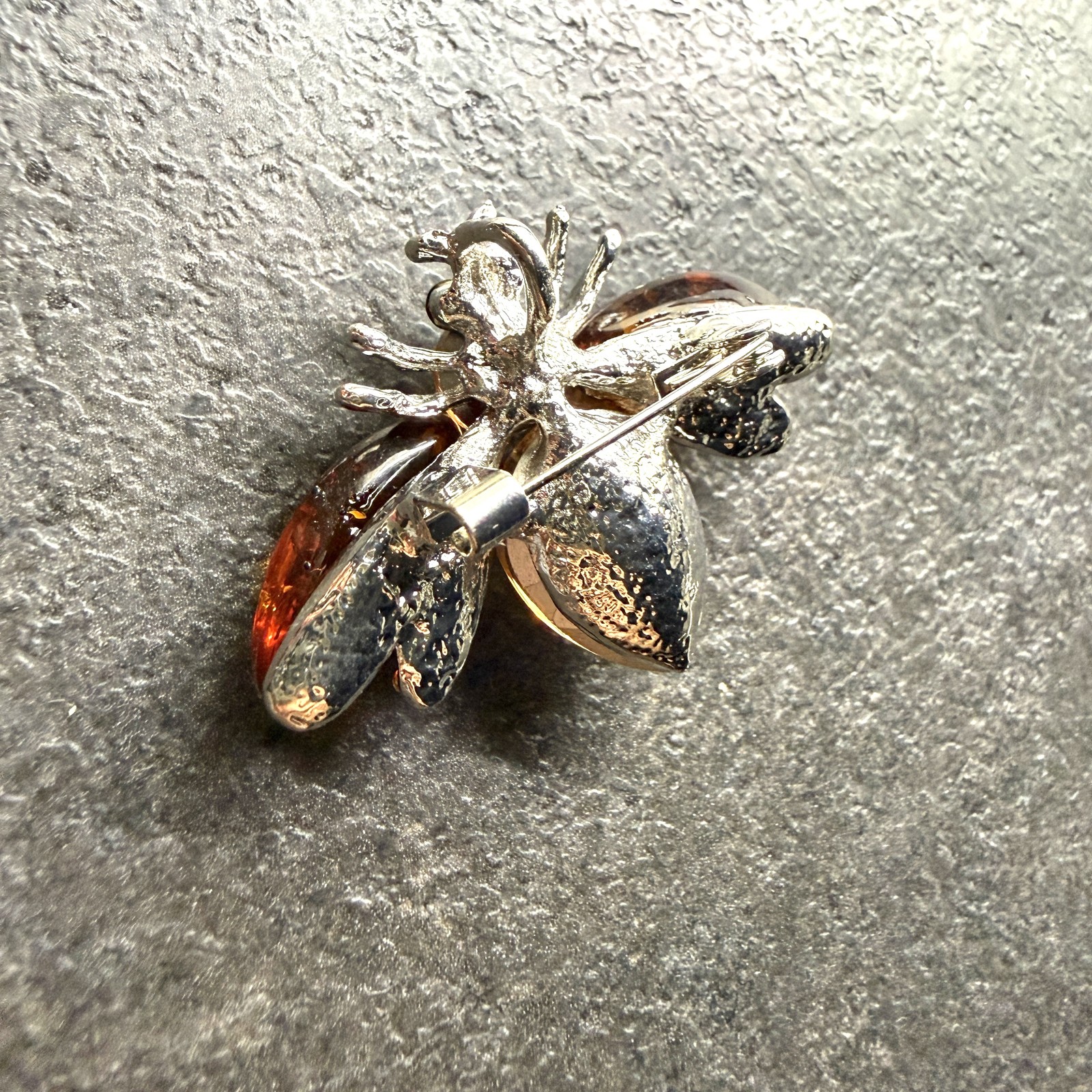Unique cognac Whole Stone natural Amber Brooch Pendant 8.79g
