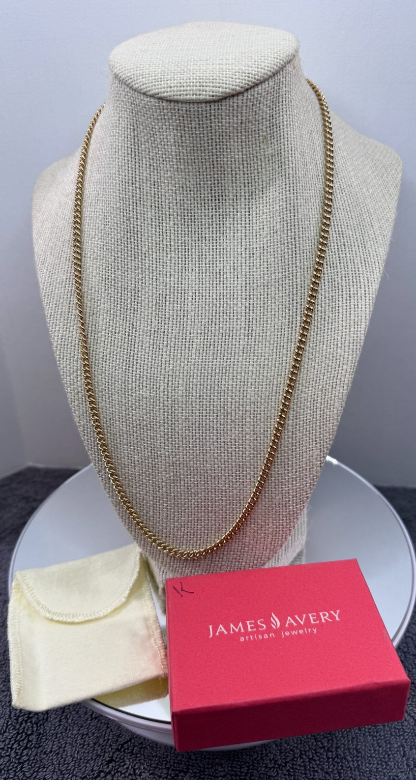 James Avery 14k Yellow Gold Heavy Curb Chain Necklace 22” Long – 29 Grams