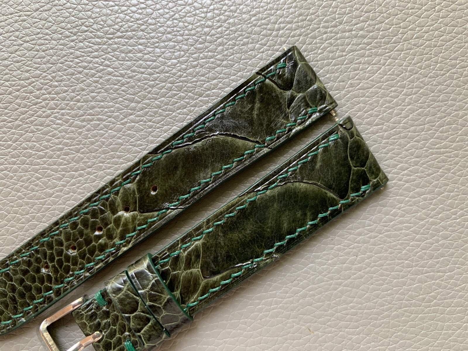 Green Genuine Ostrich skin leather watch strap band Custom Sizes 10mm to 26mm