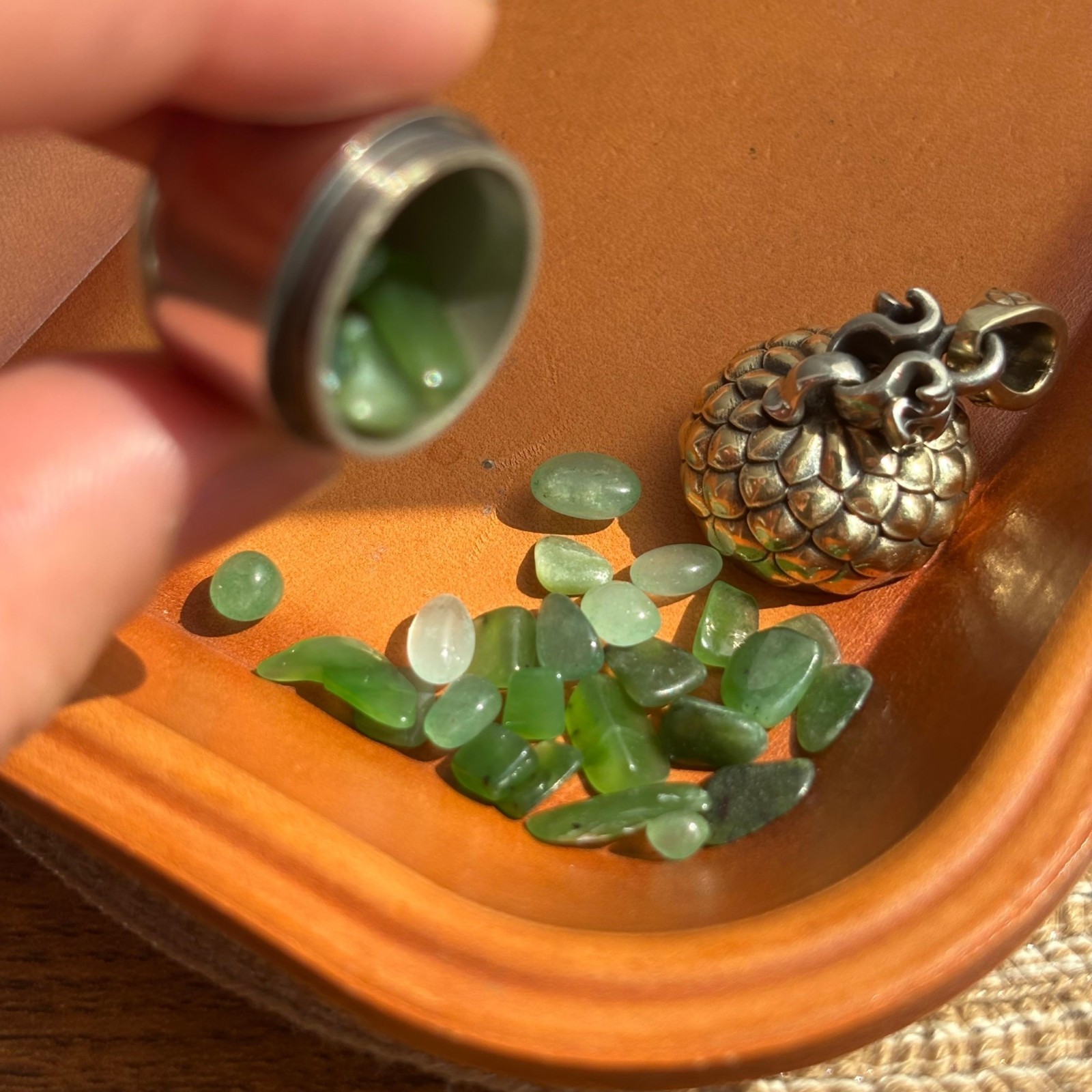 Acorn Capsule Pendant Necklace White Bronze Brass Keepsake Locket Storage Gift