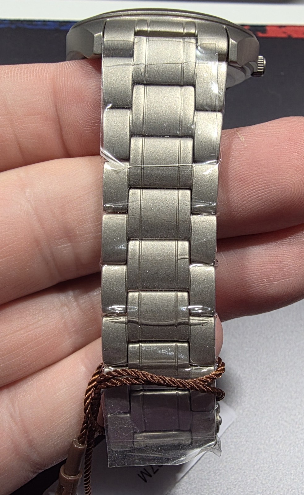 BERNY Titanium Seiko VJ53 Quartz Movement Blue Sunburst Dial Day Date Sapphire