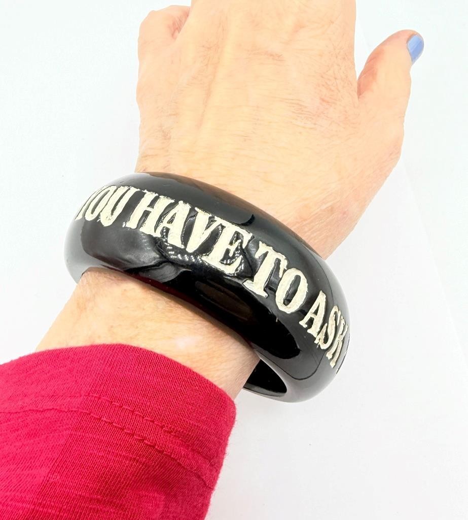 Jessica Kagan Cushman If You Have To Ask You Can’t Afford It Resin Bracelet