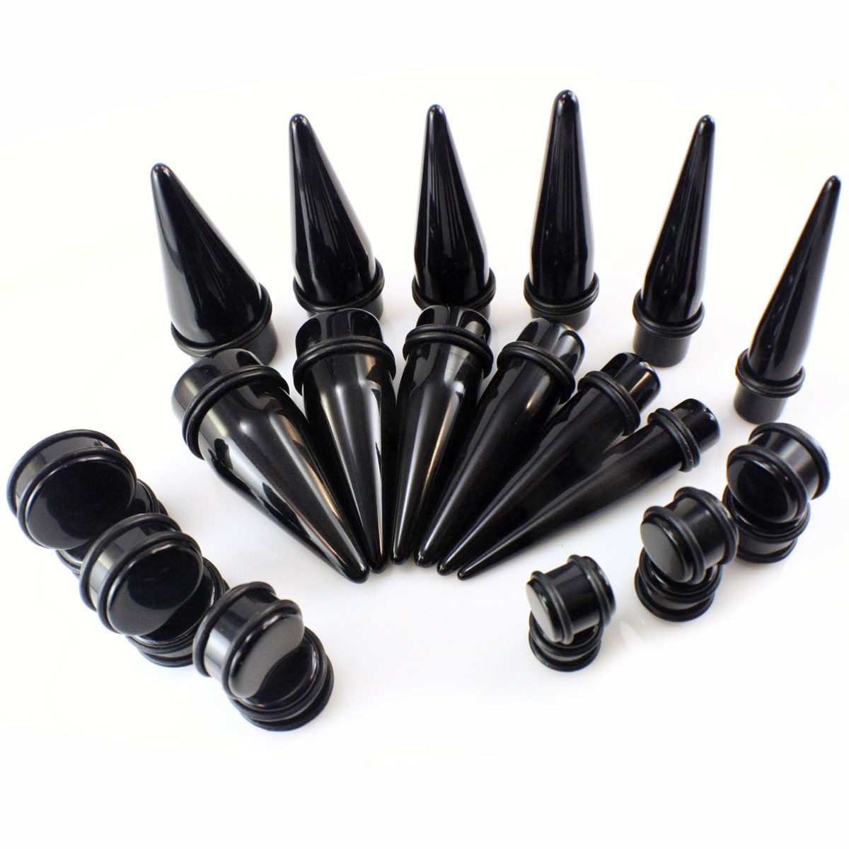 Ear Taper Kit + Plug Set 00g 1/2 9/16 5/8 3/4 7/8 1″ 10mm 11 12 14 16 19 22 25mm