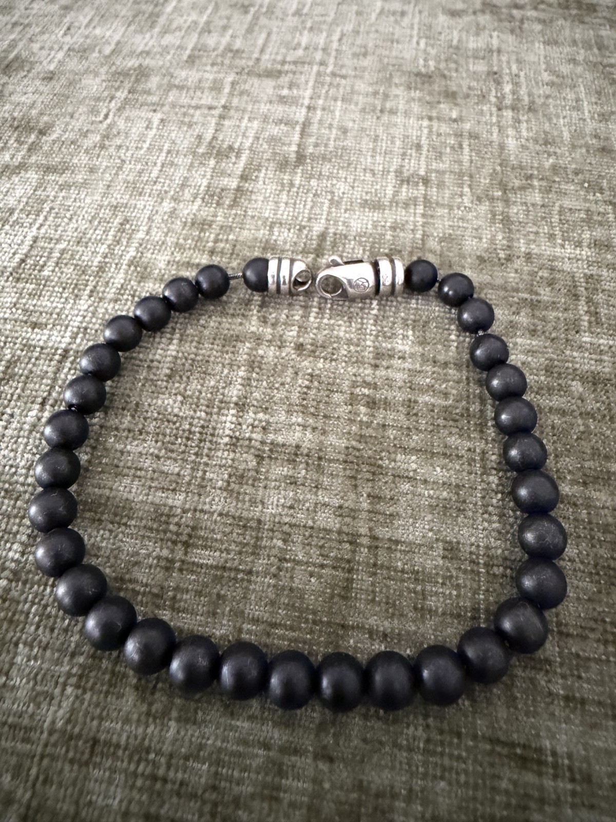 DAVID YURMAN Matrix 8mm Bead Black Onyx Matte Spiritual Beads Bracelet 8.5″