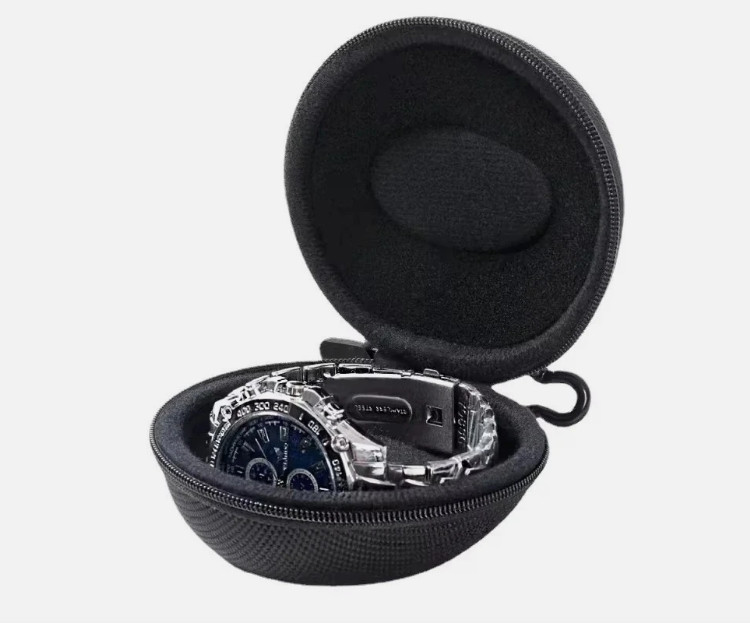 Travel Case Hard Shell Zipper Single Watch Storage Box Black Portable UK Watch