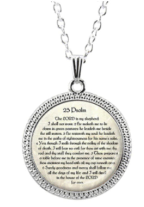 Ladies Pendant Necklace Inspiration Jewelry Psalm 23 – Includes 20″ Chain