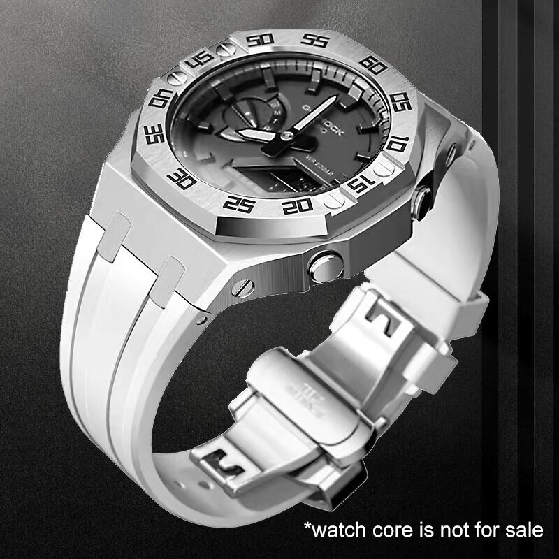 Steel Dial Bezel Mod Kit Case Band for G-Shock GA-2100 GA2110 Metal Rubber Strap