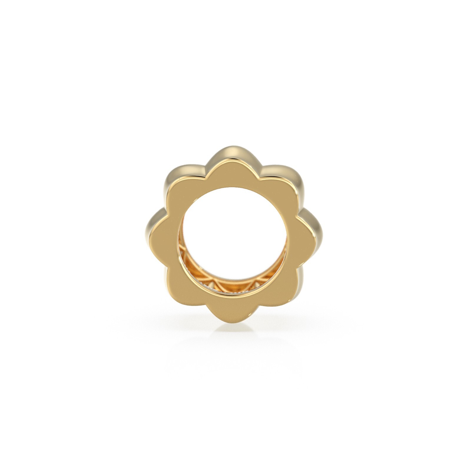 18K Solid Gold Floral Spacer Beads 14K Jewelry Making Flower Wheel Findings