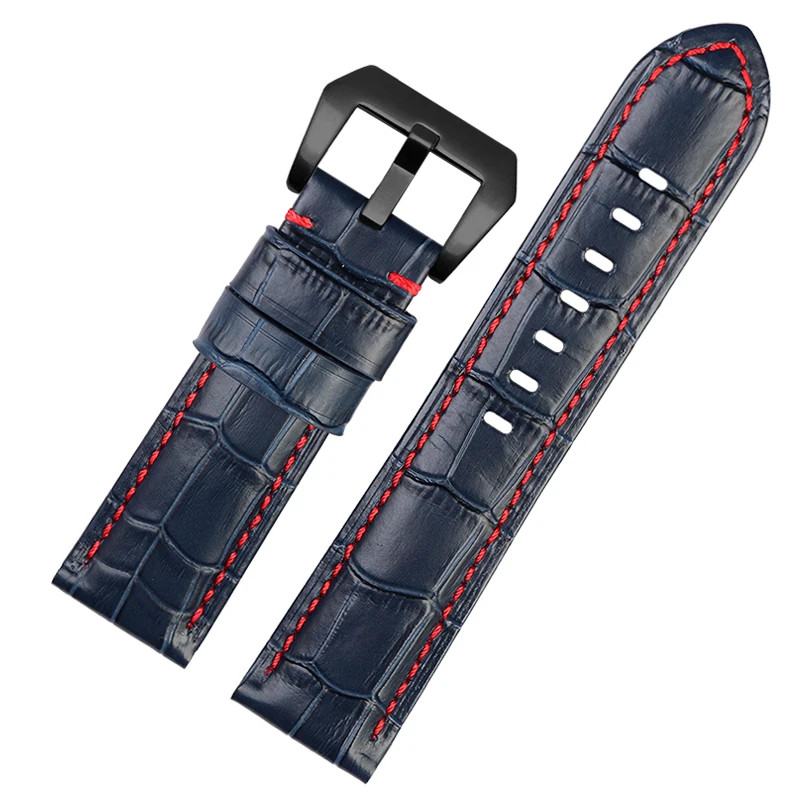 Premium Waterproof Blue Cowhide Leather Watch Band For Panerai PAM688/441/1313