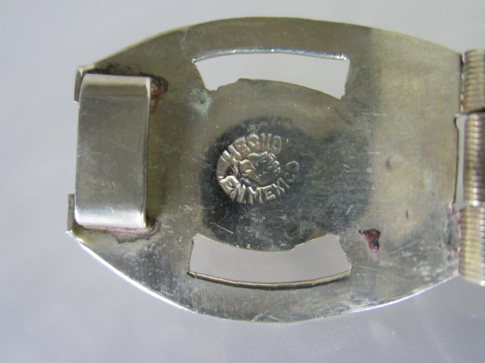 VTG 1960’s TAXCO MEXICO SOLID STERLING SILVER FAUX OPAL / WHITE OPALITE BRACELET